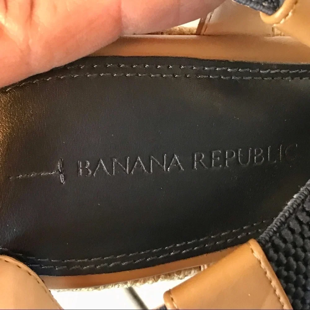 Banana Republic Navy Tecla Espadrille Wedge Sandal